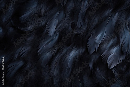 Elegant black feather wool with abstract light backdrop