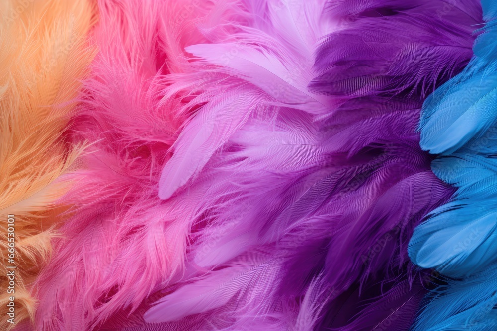 Obraz premium Feathered backdrop in vibrant hues