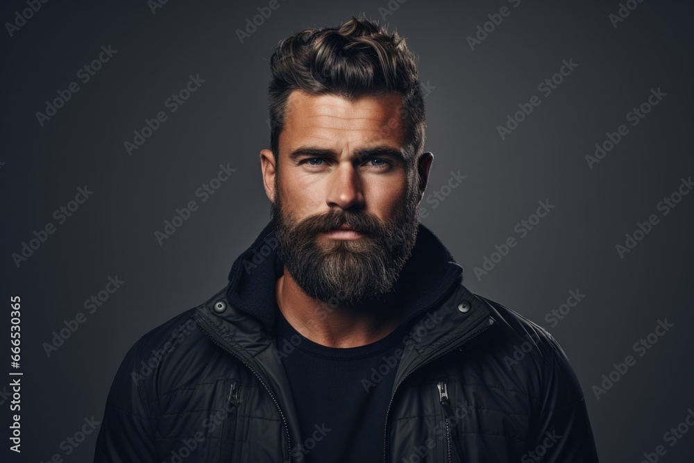 A bearded mans portrait for Movember isolated on a gradient background A bearded mans portrait for Movember isolated on a gradient background