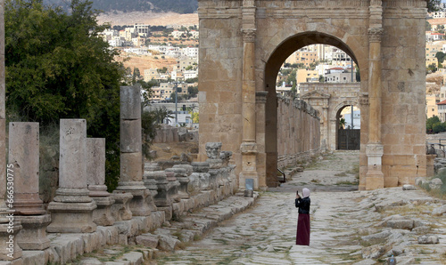 Photos Various monuments in the ancient city of Jerash, which is located in northern Jo