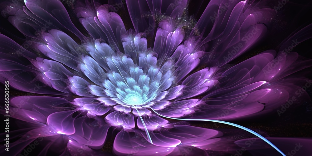 Obraz premium Beautiful purple flowers on black background
