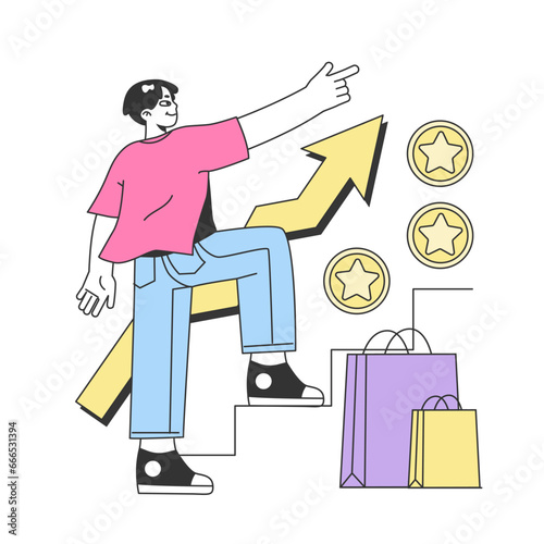 Tiered loyalty program. Commercial program for client retention.