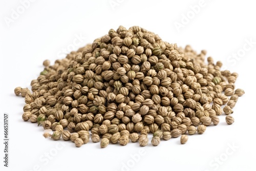 Hemp seeds white background