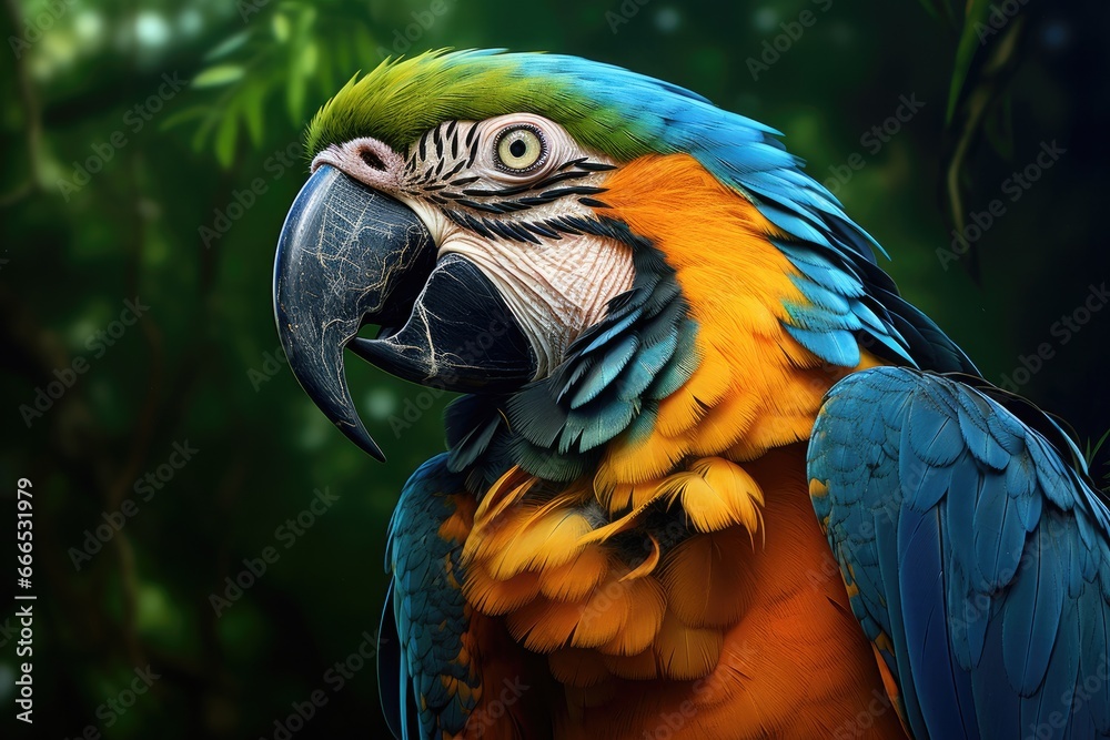 Obraz premium Incredible natural beauty exemplified by the gold and blue macaw