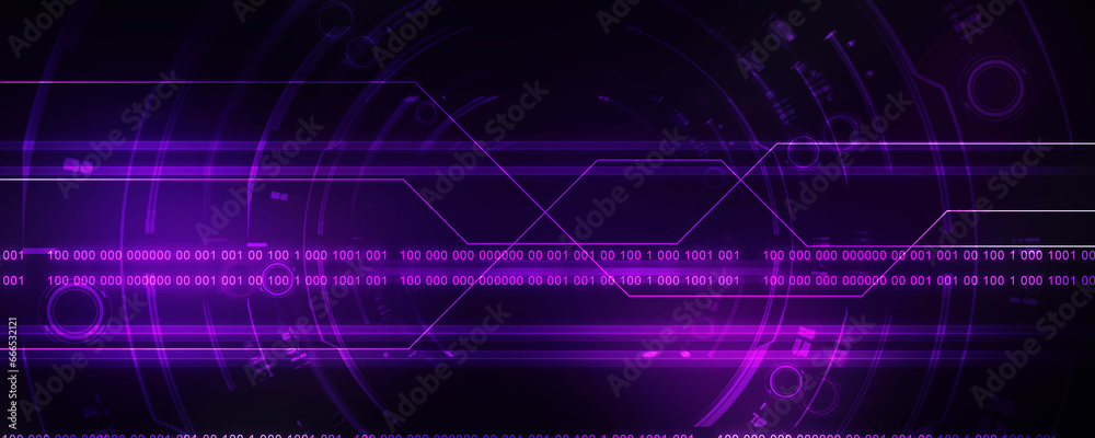 2d illustration Abstract futuristic electronic circuit technology background