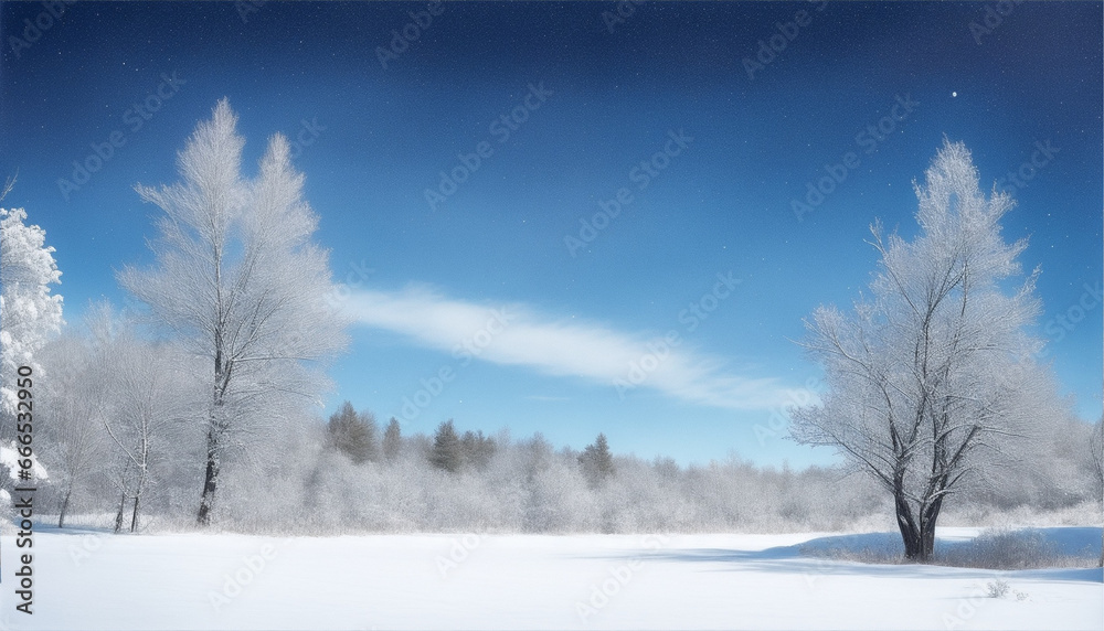 Fototapeta premium The winter mountains landscape, winter landscape with snow and trees