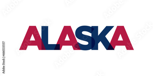 Alaska, USA typography slogan design. America logo with graphic city lettering for print and web.