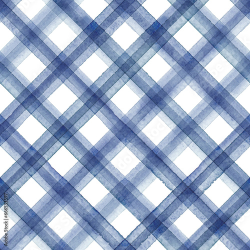 Watercolor stripe plaid sea...