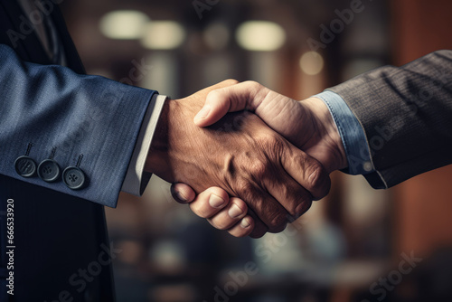 Businessmen handshake, partnership concept, business ethics