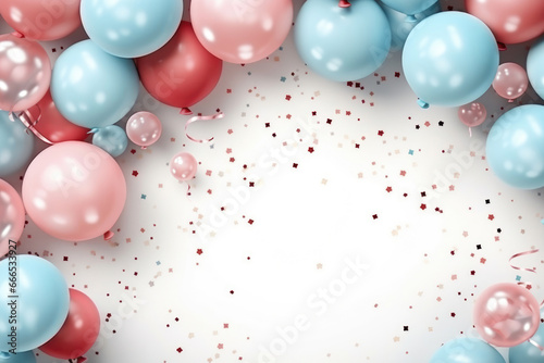 Festive background for congratulations made of balloons. Copy space for text
