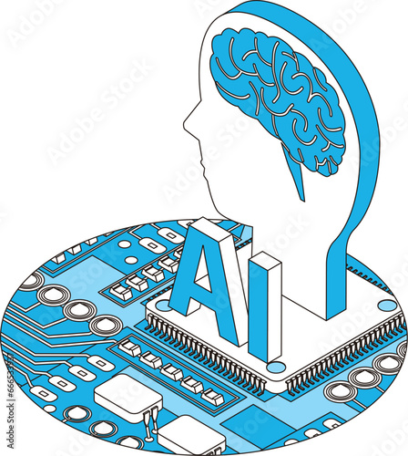人工知能テクノジーのイメージイラスト