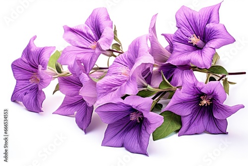 Foto Purple bellflowers separated on white background