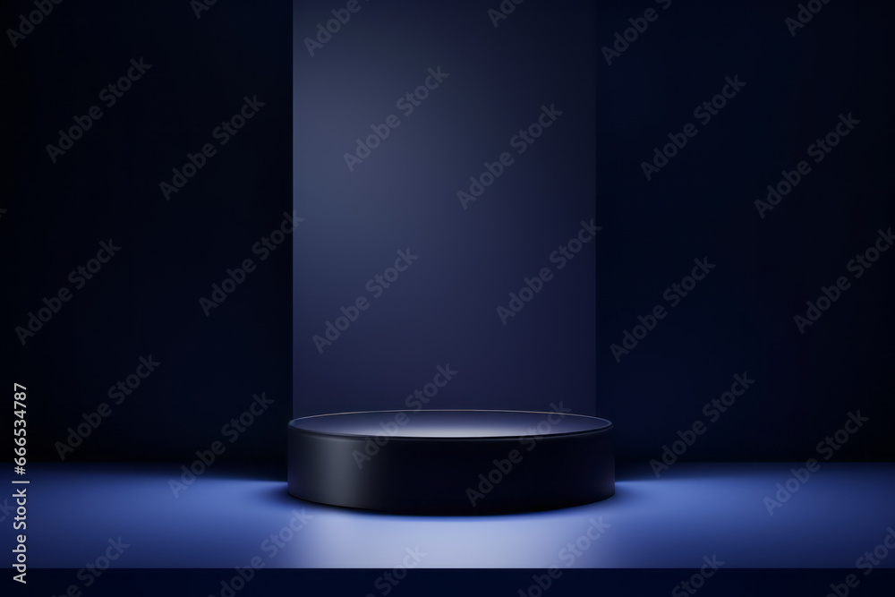 dramatic illumination of a centered platform, drawing attention for exclusive product displays or events dramatic illumination of a centered platform, drawing attention for exclusive product displays or events