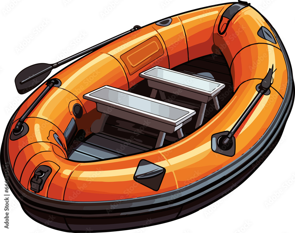 Cute dinghy in cartoon style