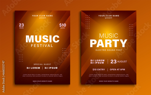 Music poster. Party invitation, music festival, event flyer template. Vector illustration