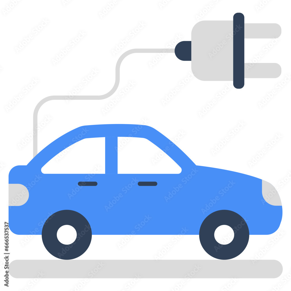 An icon design of electric car 