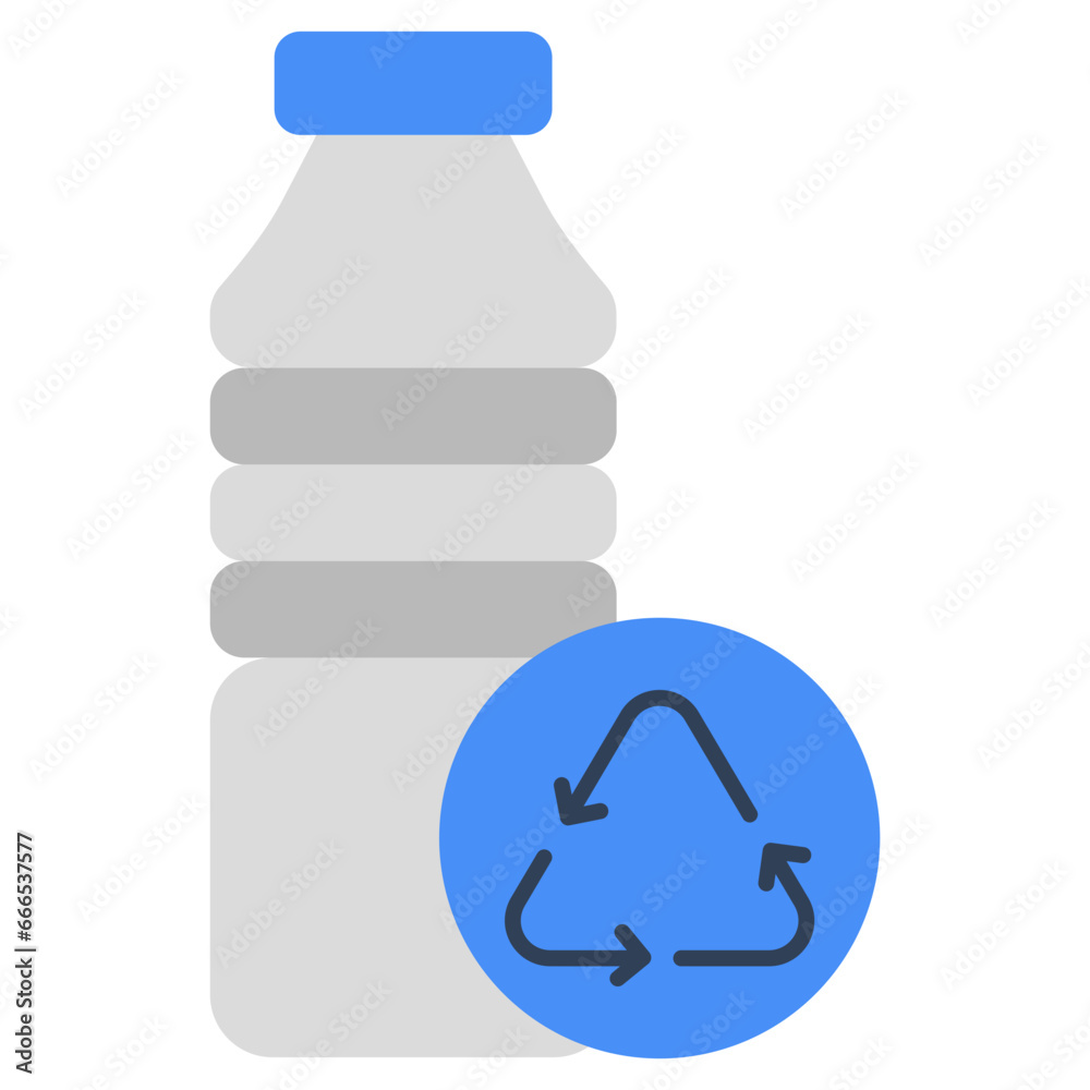 Conceptual flat design icon of bottle recycling Conceptual flat design icon of bottle recycling