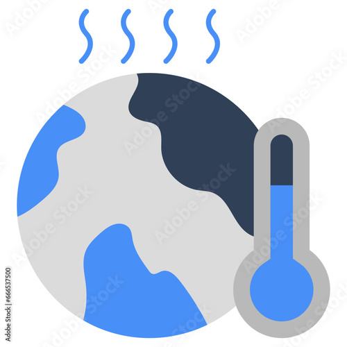 Thermometer with globe denoting concept of global temperature 