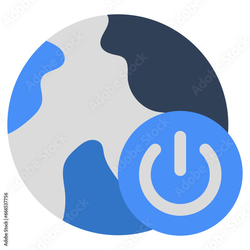 An icon design of global power button 