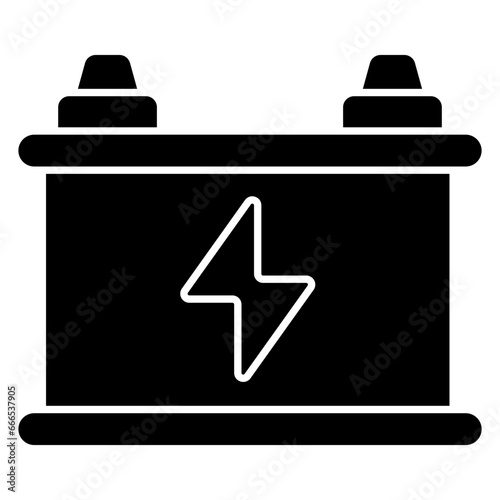 Car battery icon in flat design