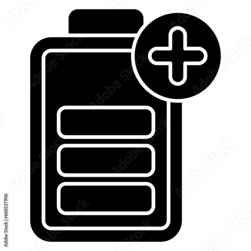 A glyph design icon of mobile battery