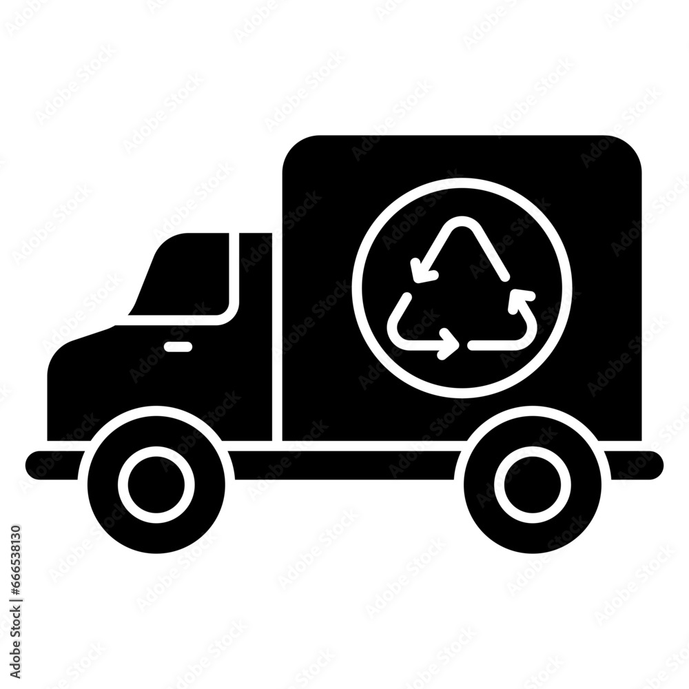A solid design icon of eco truck A solid design icon of eco truck
