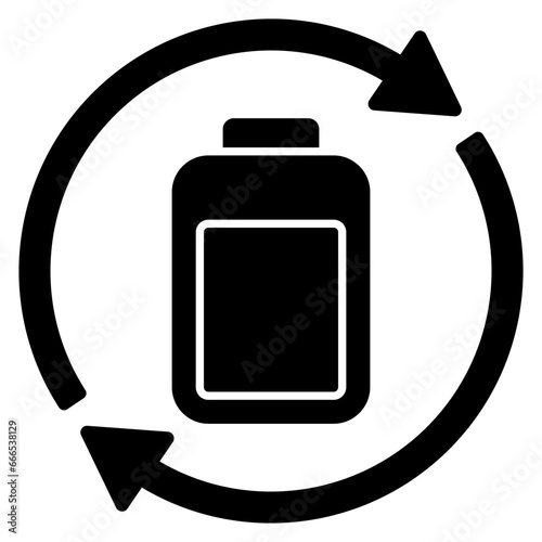 A glyph design icon of battery update