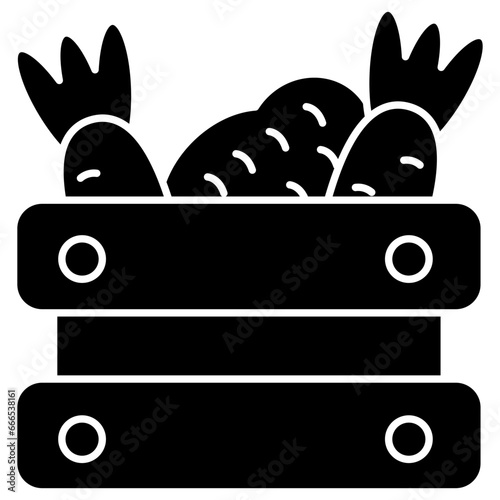 Premium download icon of vegetable crate