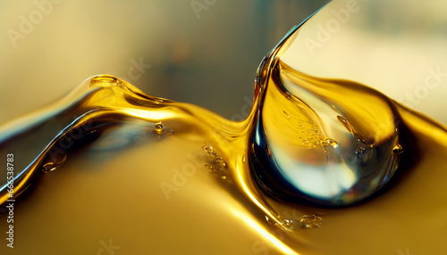 Olive or engine oil splash with waves luxury.