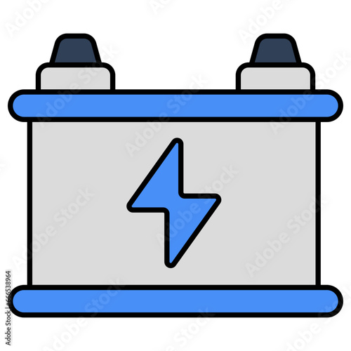 Car battery icon in flat design