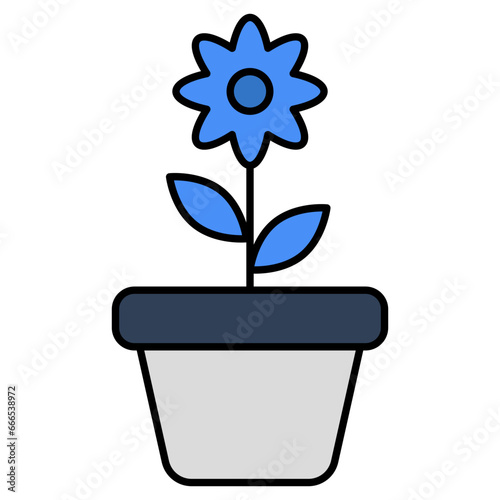 A premium download icon of potted plant 
