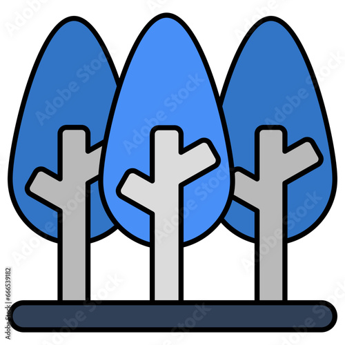 An editable design icon of conifers
