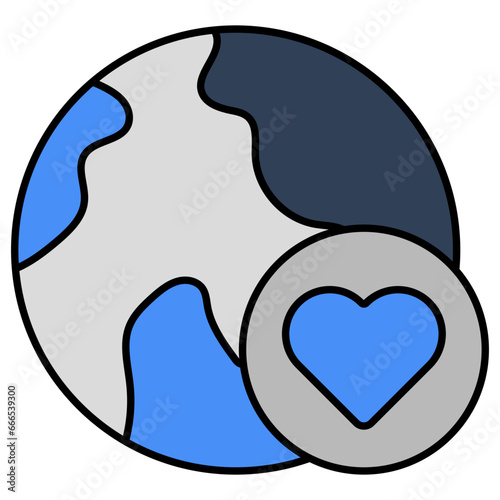 An icon design of global love