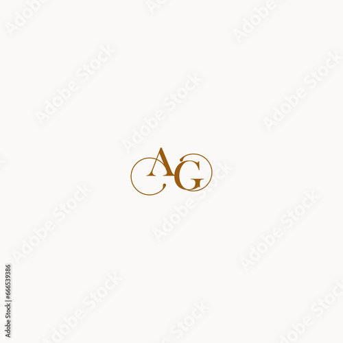 initial logo letter AG luxury design with elegant line concept