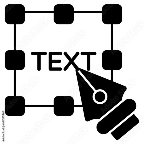      Modern style icon of text tool 
