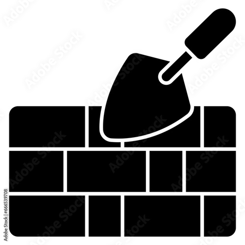 Vector design of trowel, solid icon 