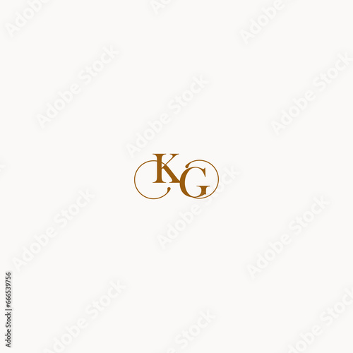 initial logo letter KG luxury design with elegant line concept