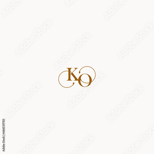 initial logo letter KO luxury design with elegant line concept