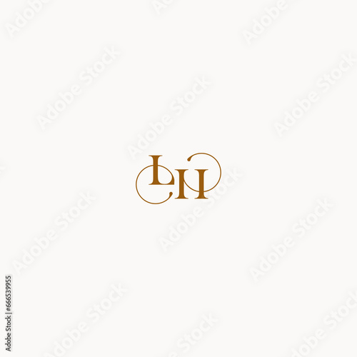 initial logo letter LH luxury design with elegant line concept