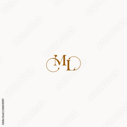 initial logo letter ML luxury design with elegant line concept