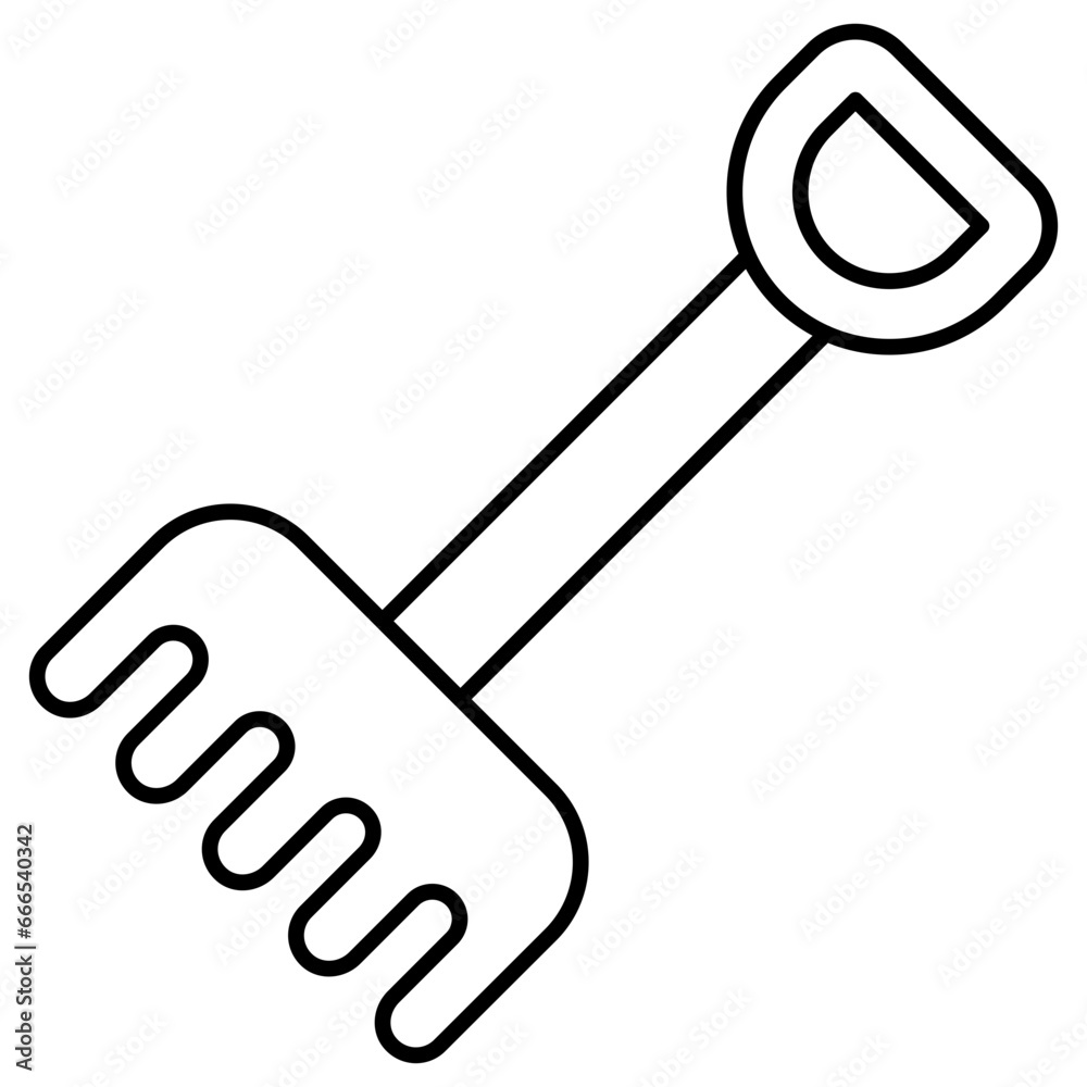 Perfect design icon of gardening rake Perfect design icon of gardening rake