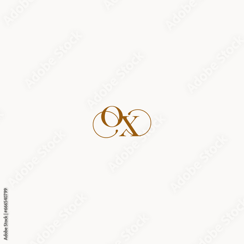 initial logo letter OX luxury design with elegant line concept