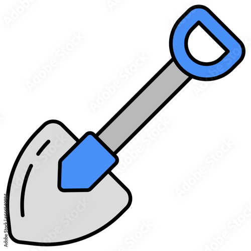 Editable design icon of shovel