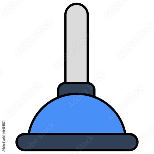 Editable design icon of plunger