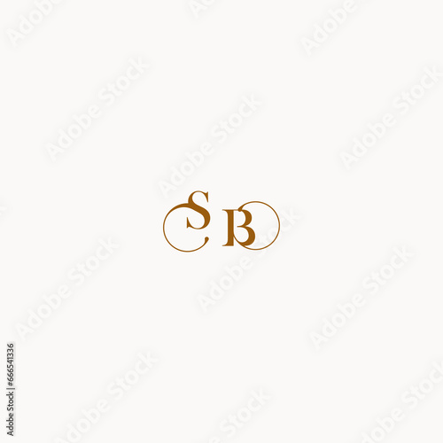 letter SB initial logo with elegant line concept luxury design