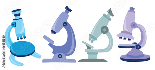 Cute Microscope cartoon vector icon white background.