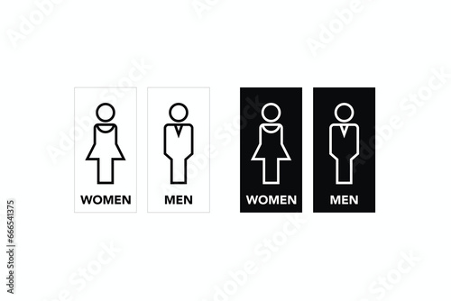 Toilet line icon set, WC sign, Vector graphics.