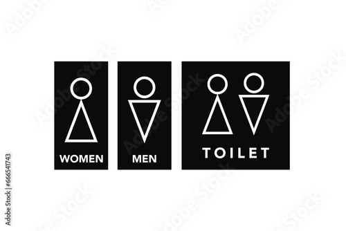 Toilet line icon set, WC sign, Vector graphics.