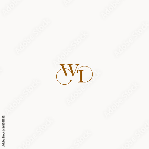 letter WI initial logo with elegant line concept luxury design