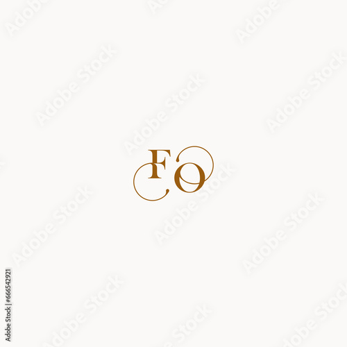 luxury design FO letter initial logo with elegant line concept